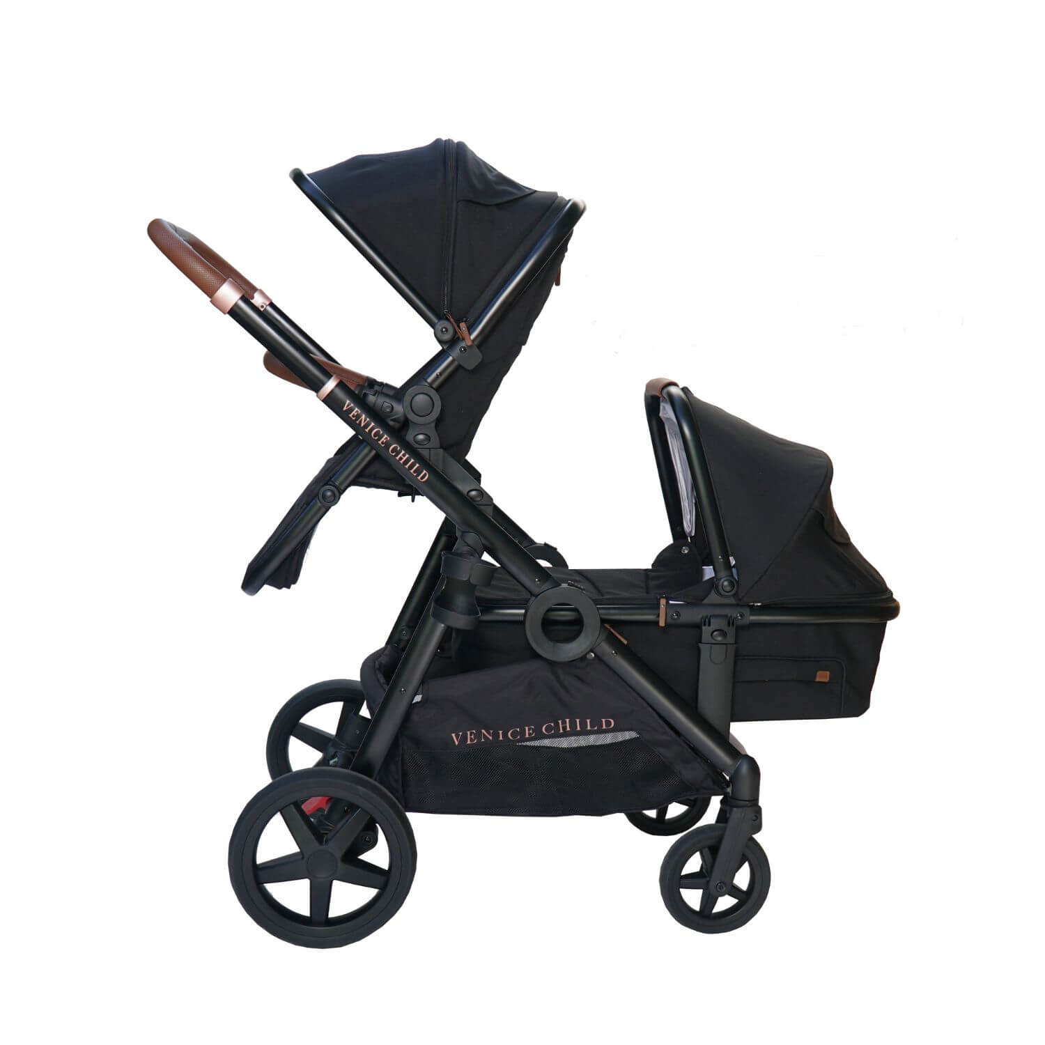 Venice Child Ventura Single to Double Stroller & Bassinet | Midnight