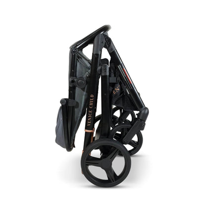 Venice Child Ventura Single to Double Stroller & Bassinet | Shadow - Folded