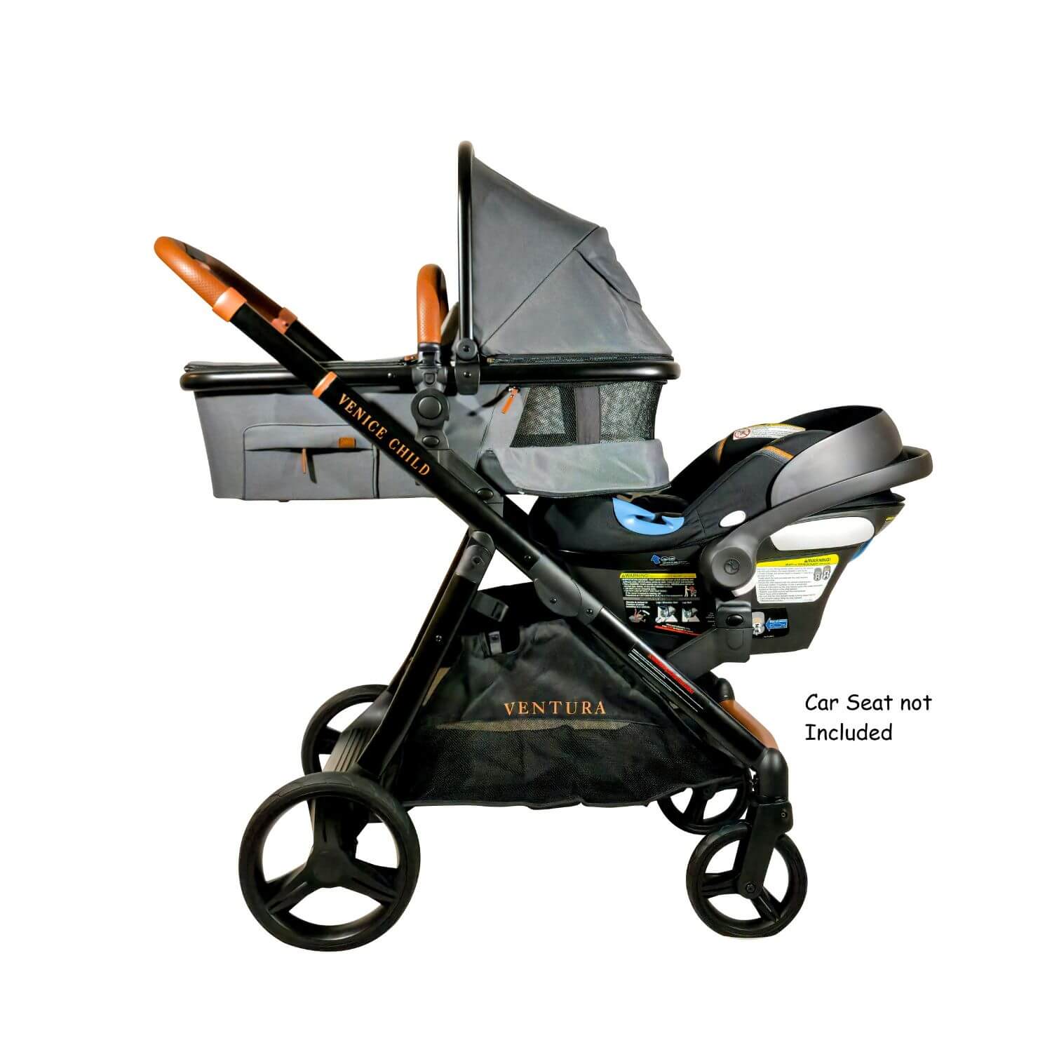 Venice Child Ventura Single to Double Stroller & Bassinet | Shadow