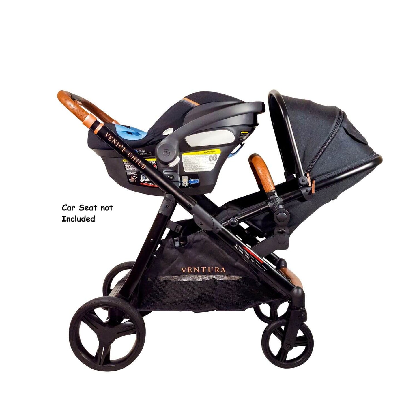 Venice Child Ventura Single to Double Sit-And-Stand Stroller | Midnight