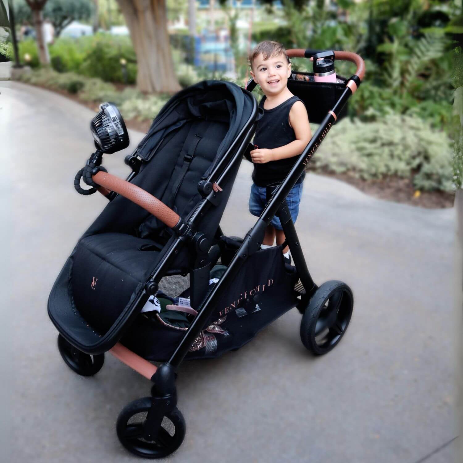Venice Child Ventura Single to Double Sit-And-Stand Stroller | Midnight