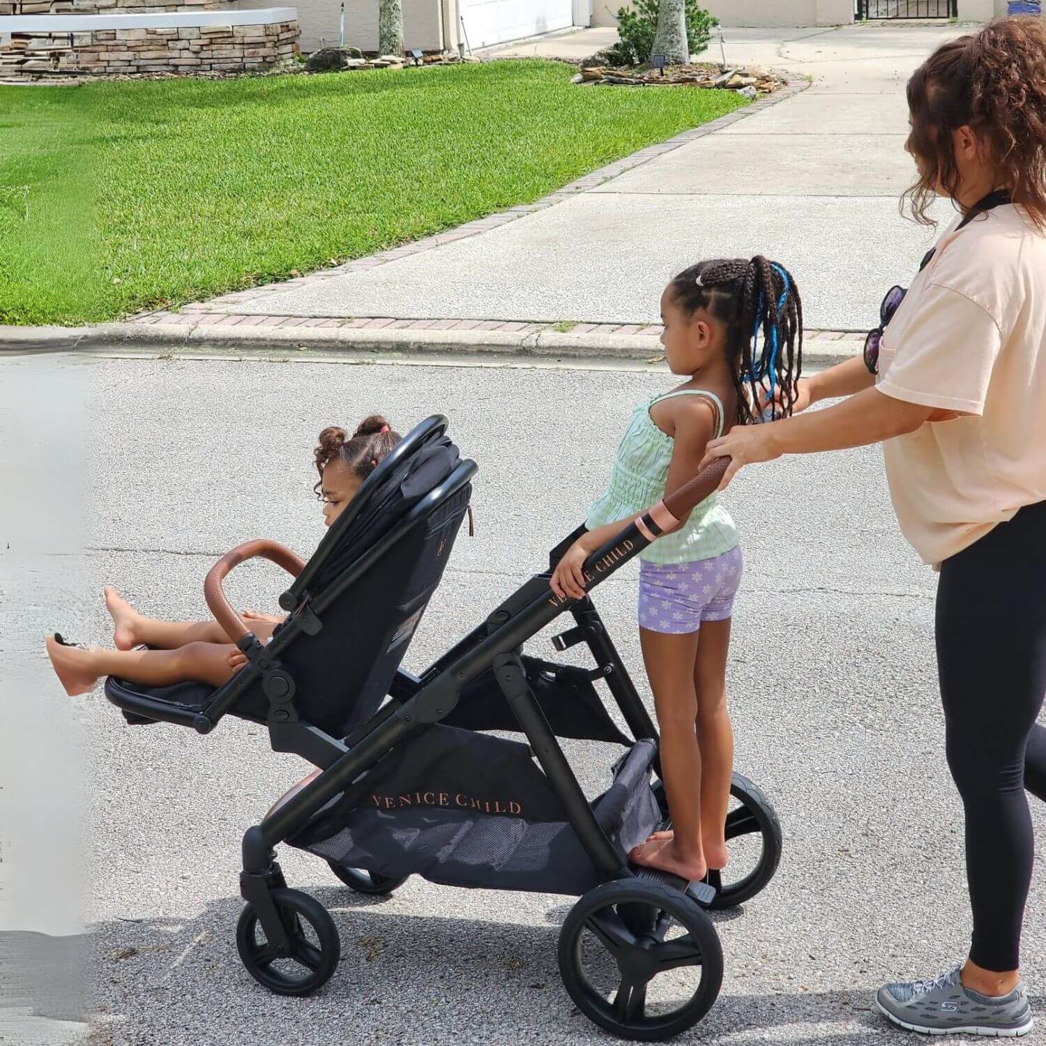 Venice Child Ventura Single to Double Sit-And-Stand Stroller | Midnight
