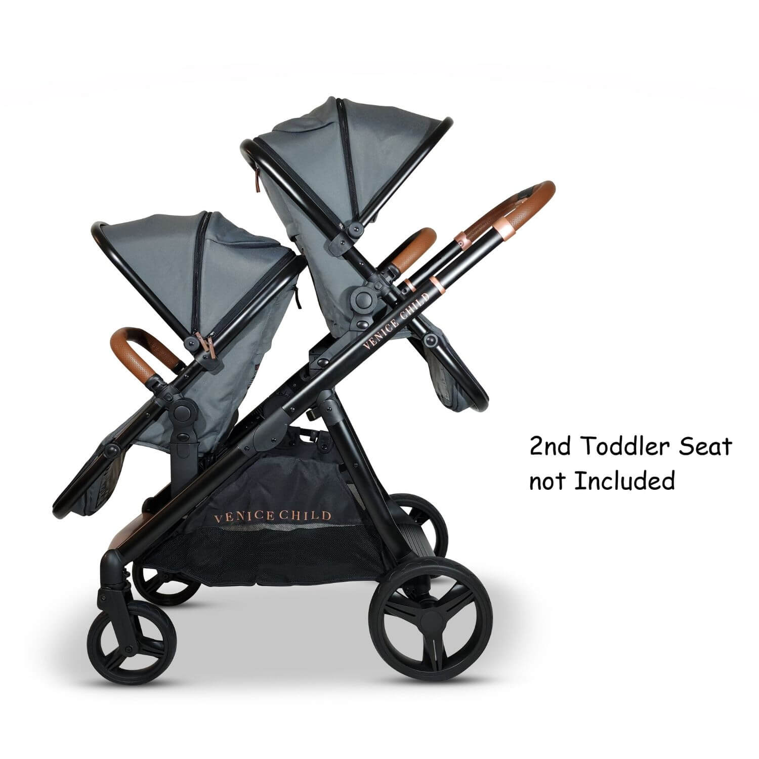 Venice Child Ventura Single to Double Sit-And-Stand Stroller | Shadow - 2 Seats