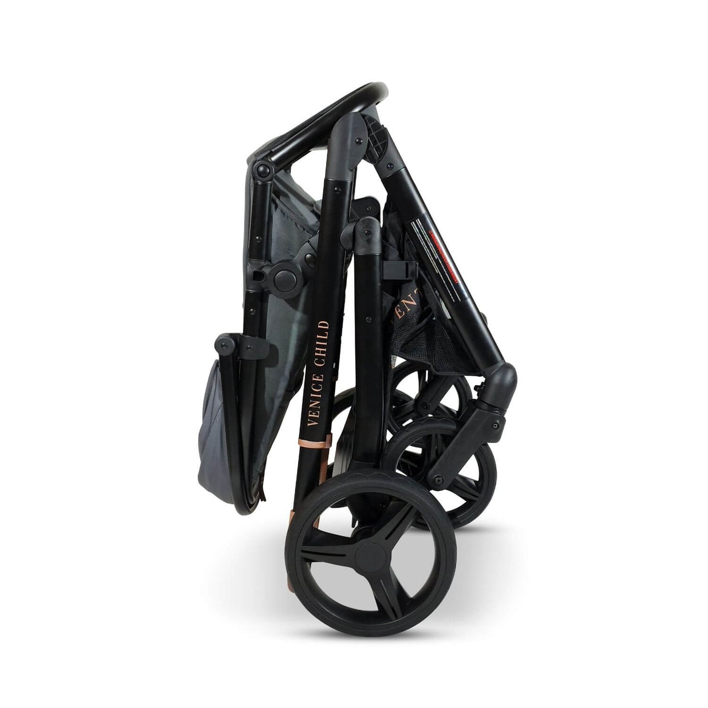 Venice Child Ventura Single to Double Sit-And-Stand Stroller | Shadow - Folded