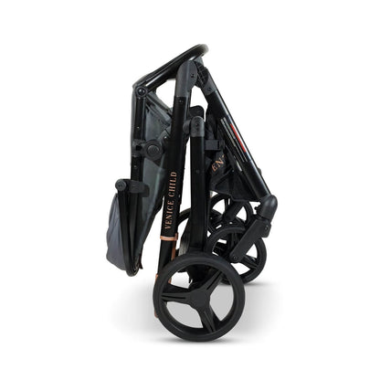Venice Child Ventura Single to Double Sit-And-Stand Stroller | Shadow - Folded