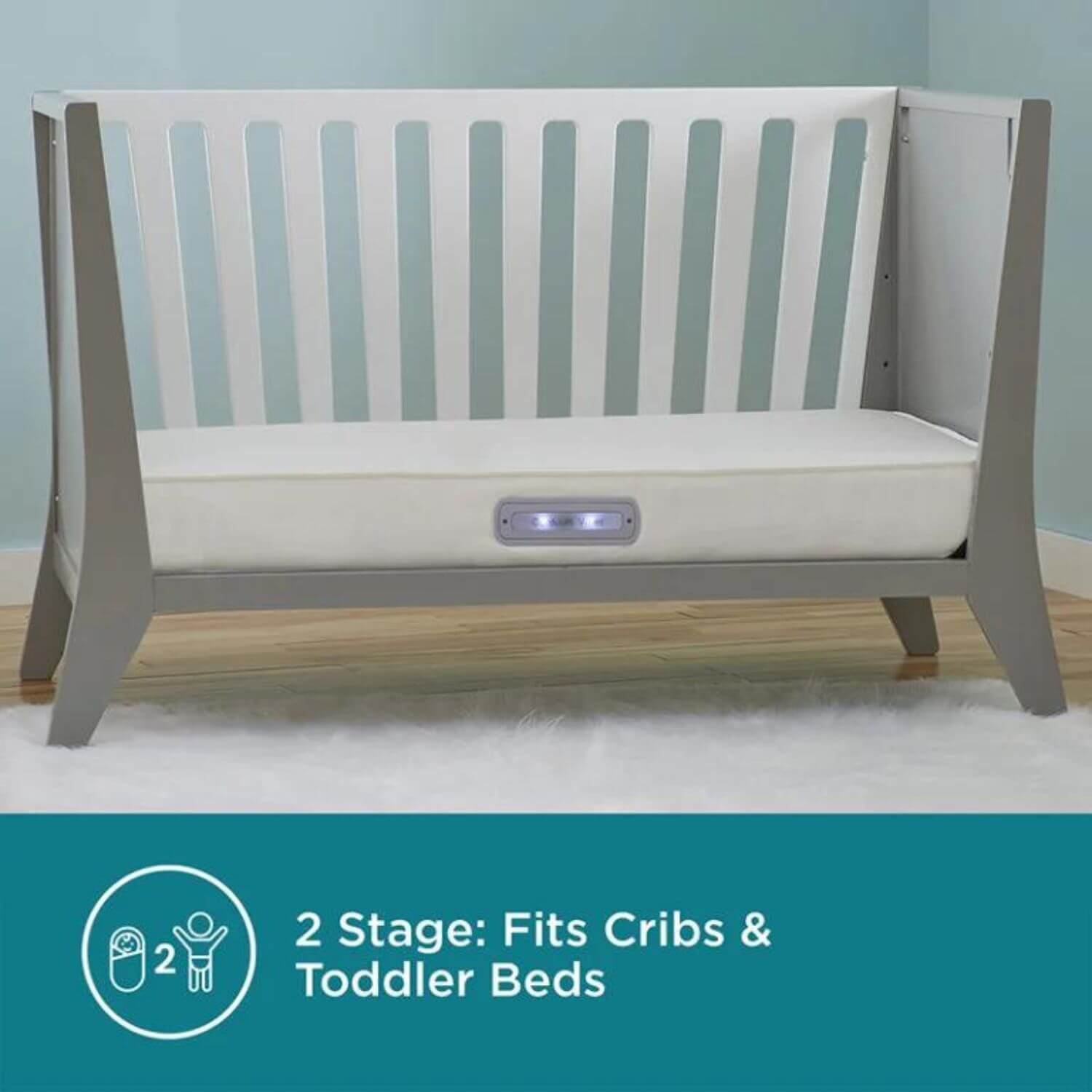 Contours Vibes 2-Stage Soothing Vibrations Crib and Toddler Mattress - Deetail