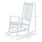 Outsunny Indoor/Outdoor Nursery Rocking Chair in White | Slatted for Indoor, Backyard & Patio