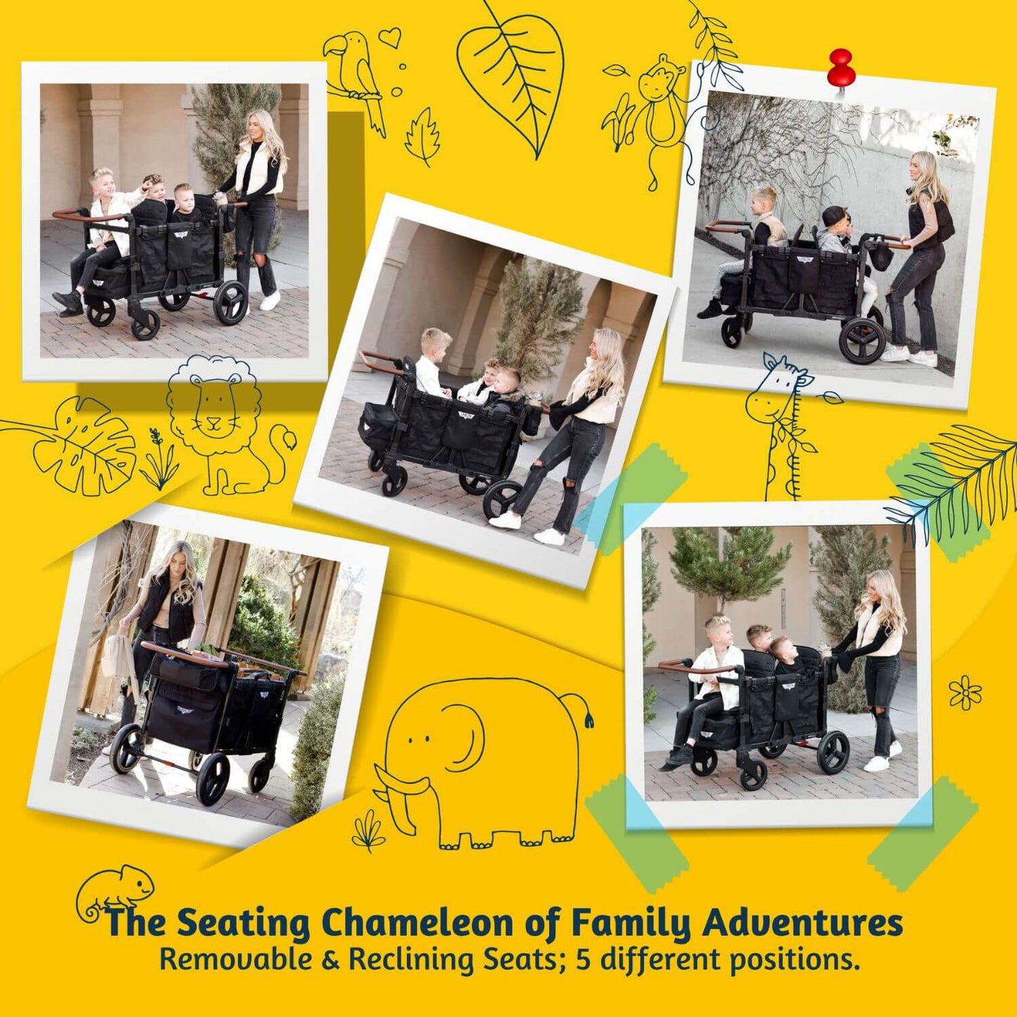 Photos of Keenz Vyo͞o The Seating Chameleon Stroller Wagon 4-Passengers