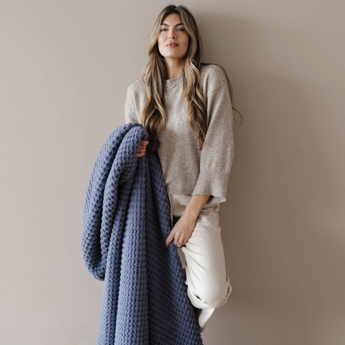 Saranoni Waffle Knit XL Throw Blanket - Oxford