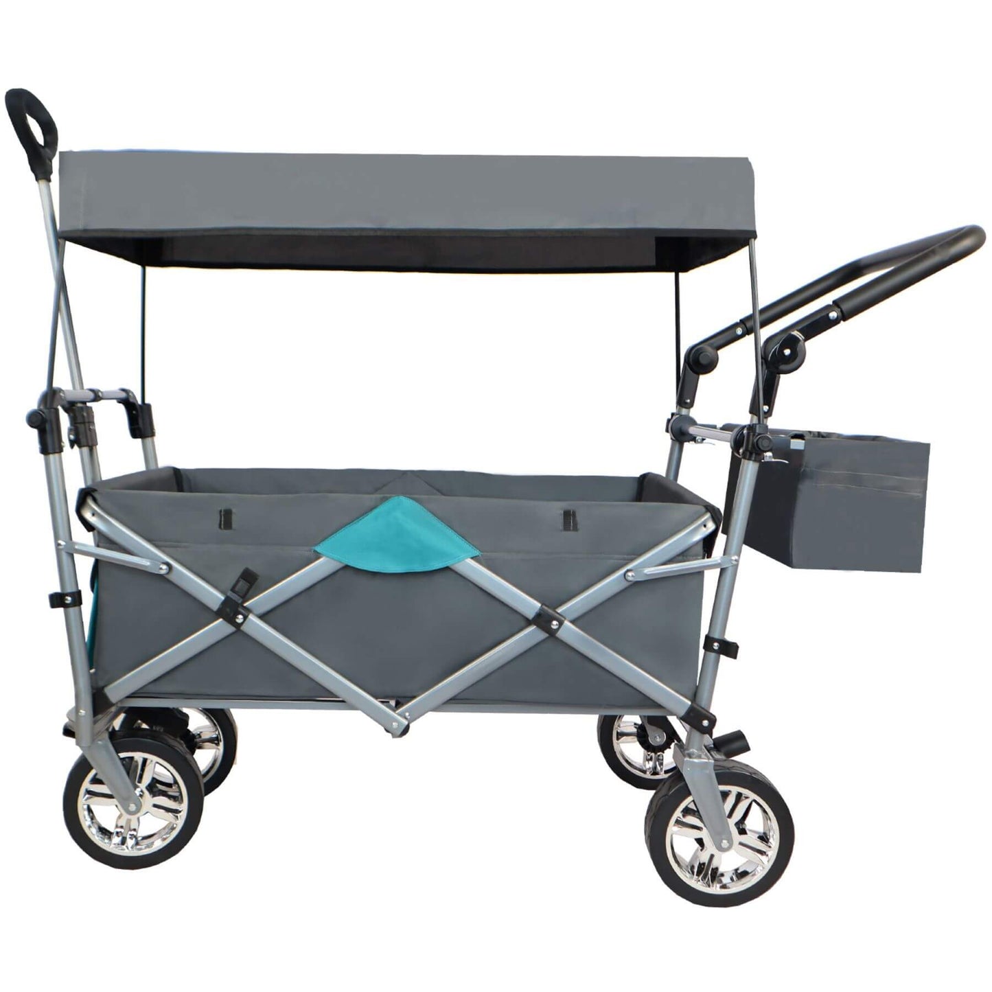 Wagonpro Epert Push & Pull Utility Folding Wagon - Gray Oxford Fabric
