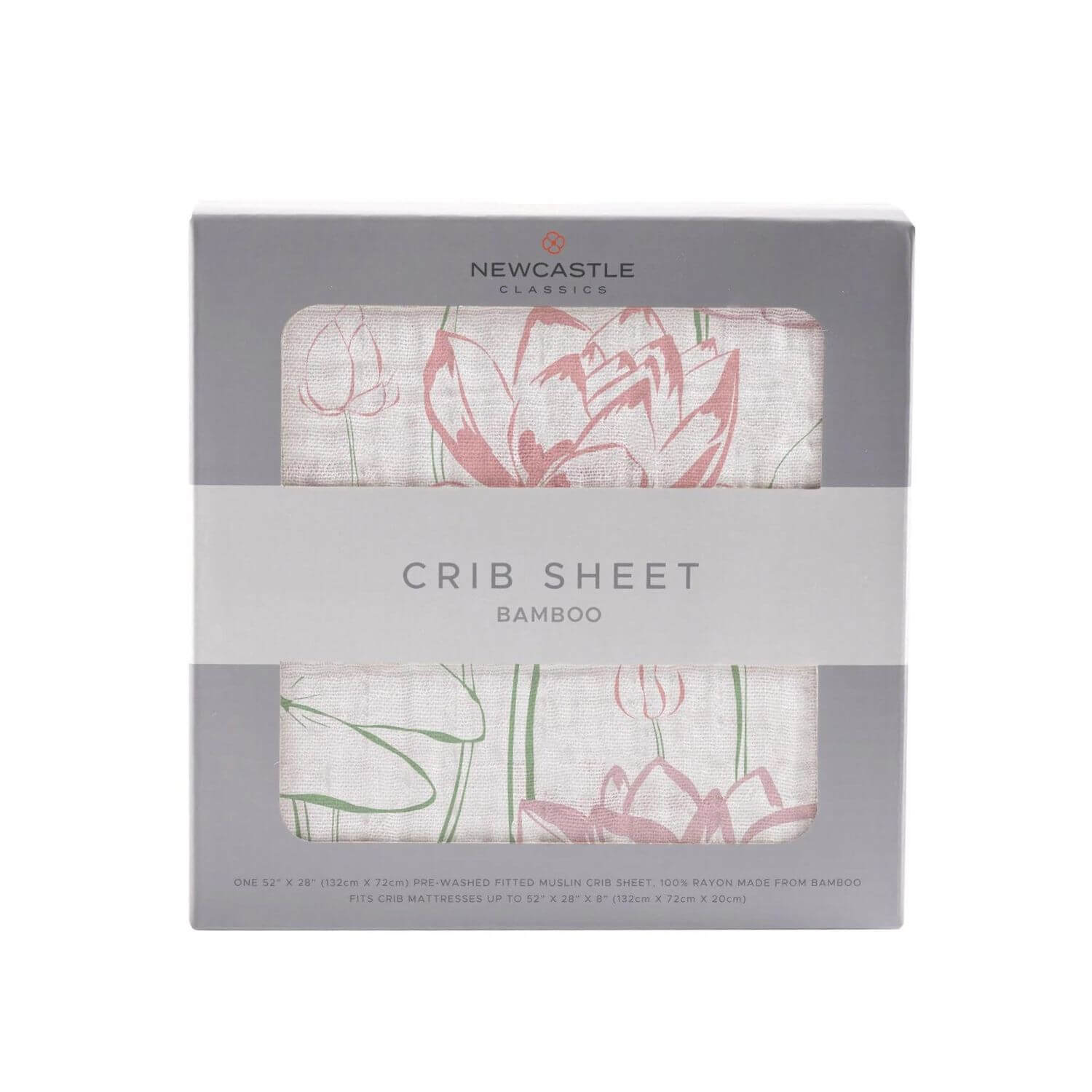 Newcastle Classics Water Lily Bamboo Muslin Crib Sheet