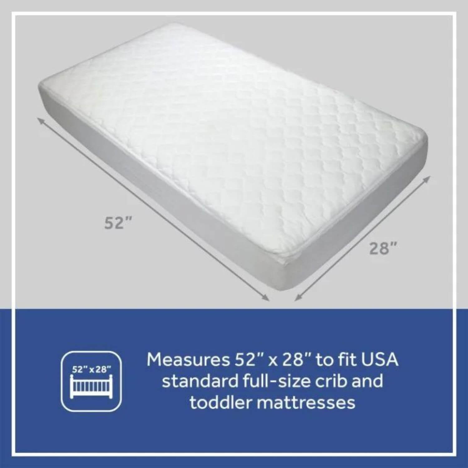 Sealy Waterproof, 2 pack, Crib Mattress Pad - Dimensions