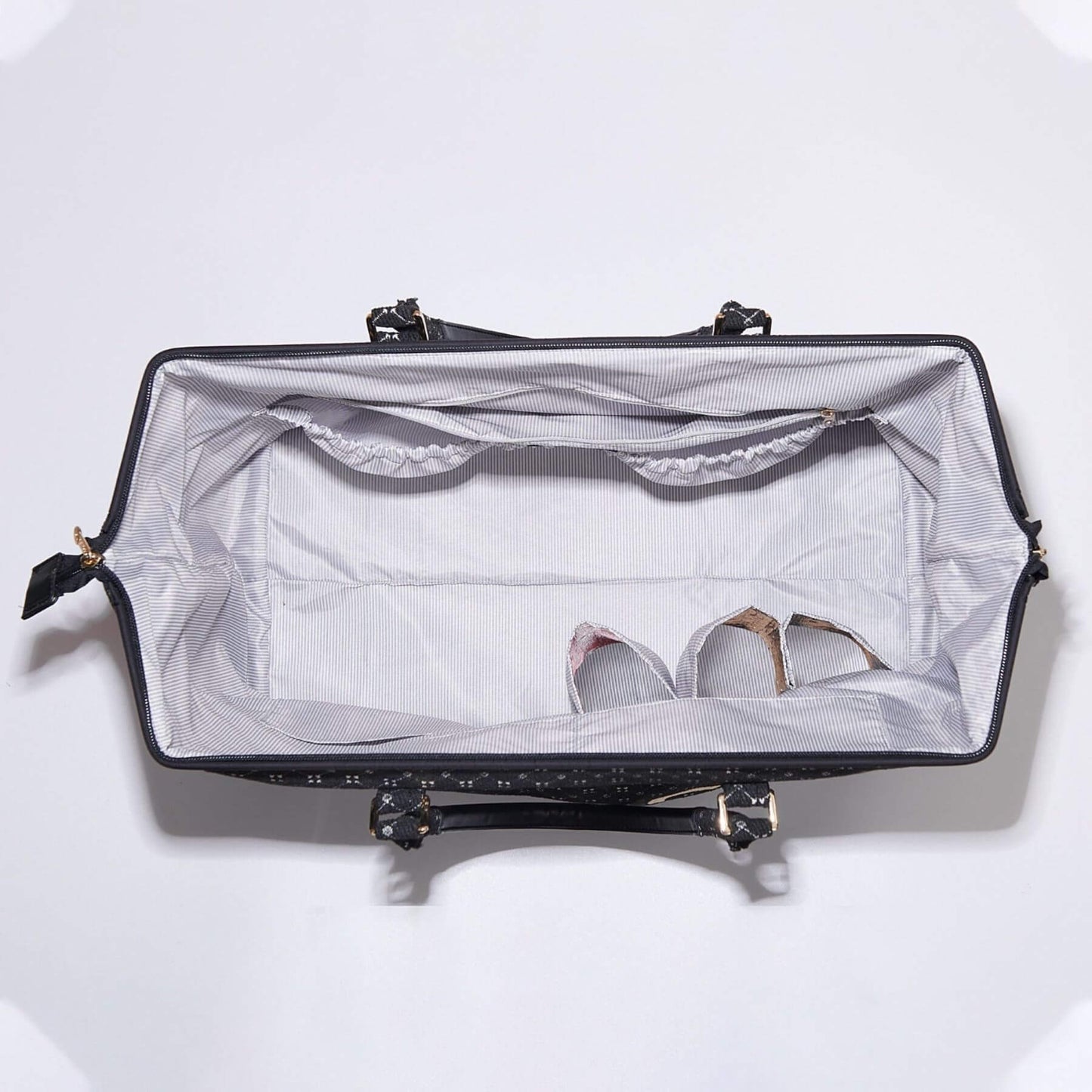Top view of Sunveno Weekender Mommy Bag Travel Duffle - Black