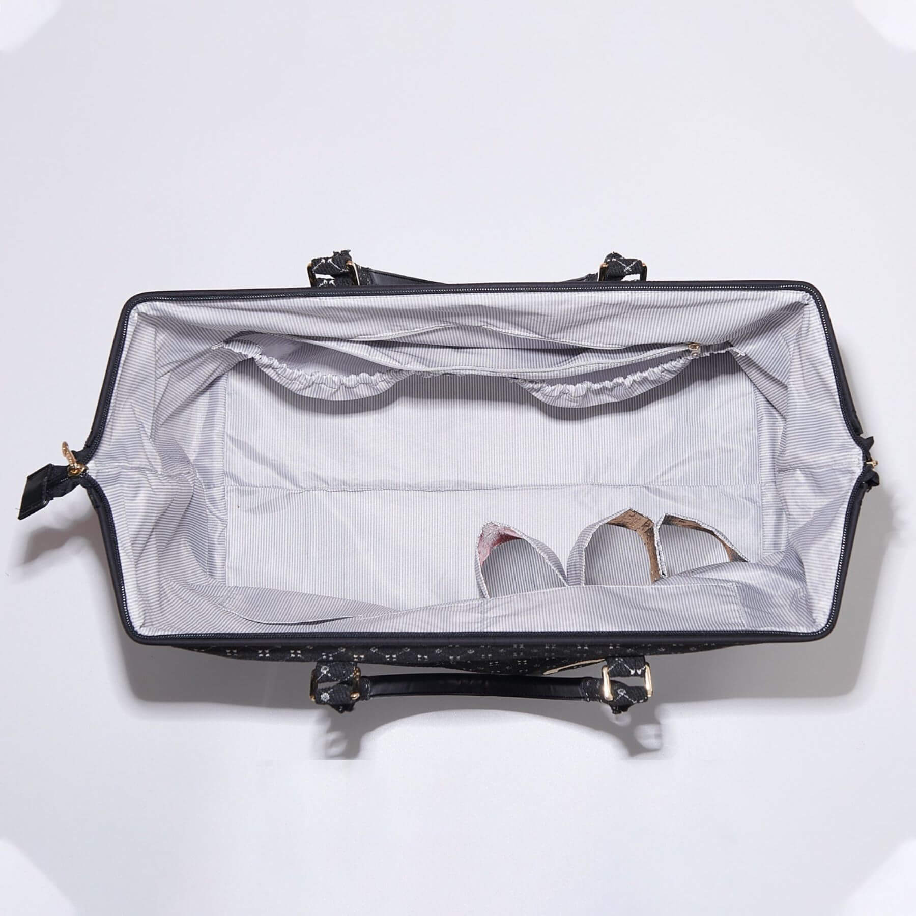Top view of Sunveno Weekender Mommy Bag Travel Duffle - Black