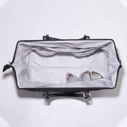 Top view of Sunveno Weekender Mommy Bag Travel Duffle - Black