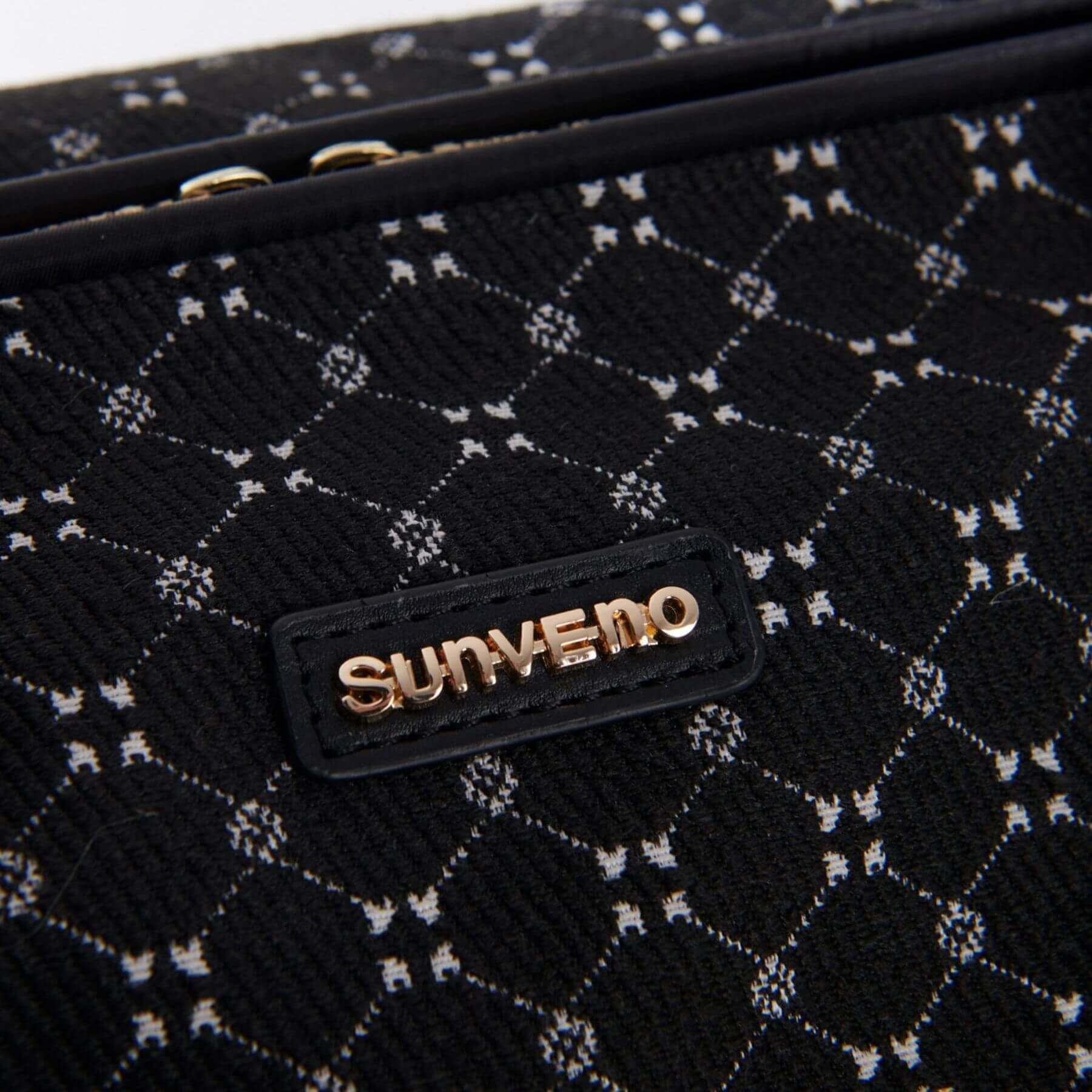 Close-up of Sunveno Weekender Mommy Bag Travel Duffle - Black