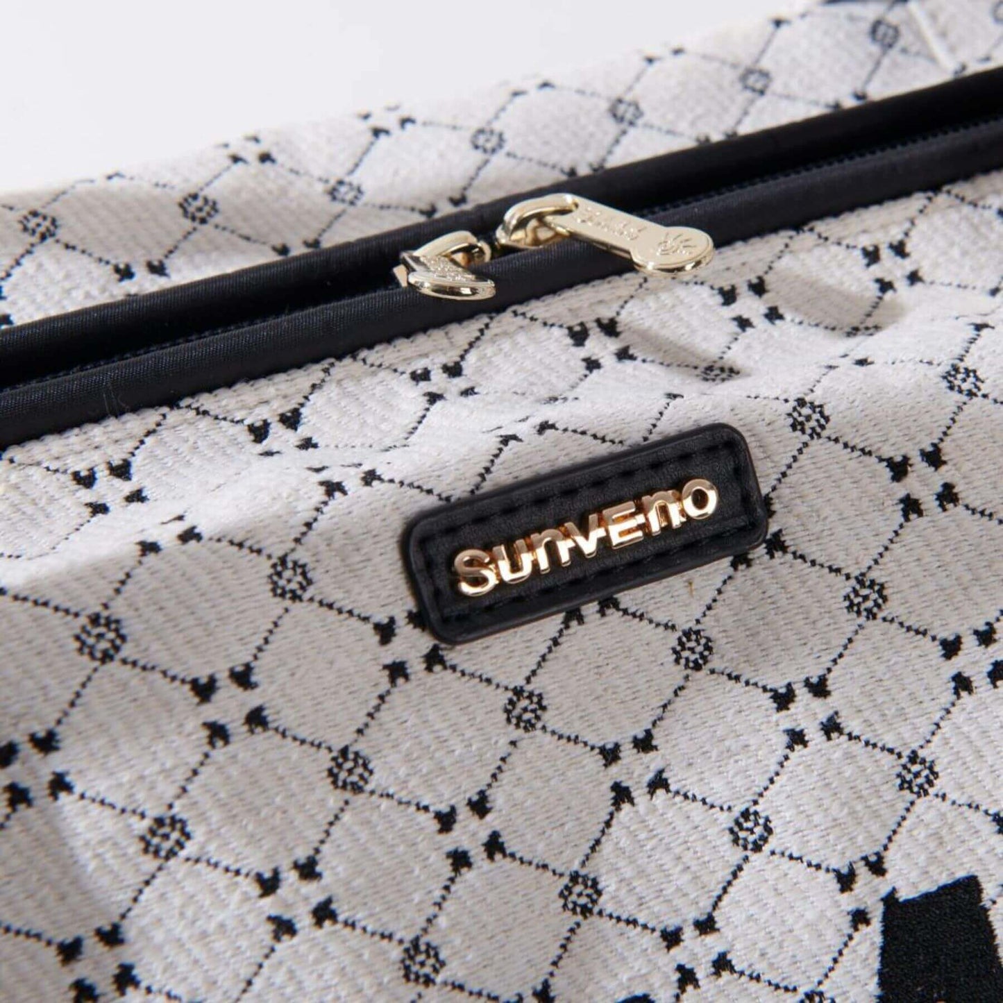 Close-up of Sunveno Weekender Mommy Bag Travel Duffle - White
