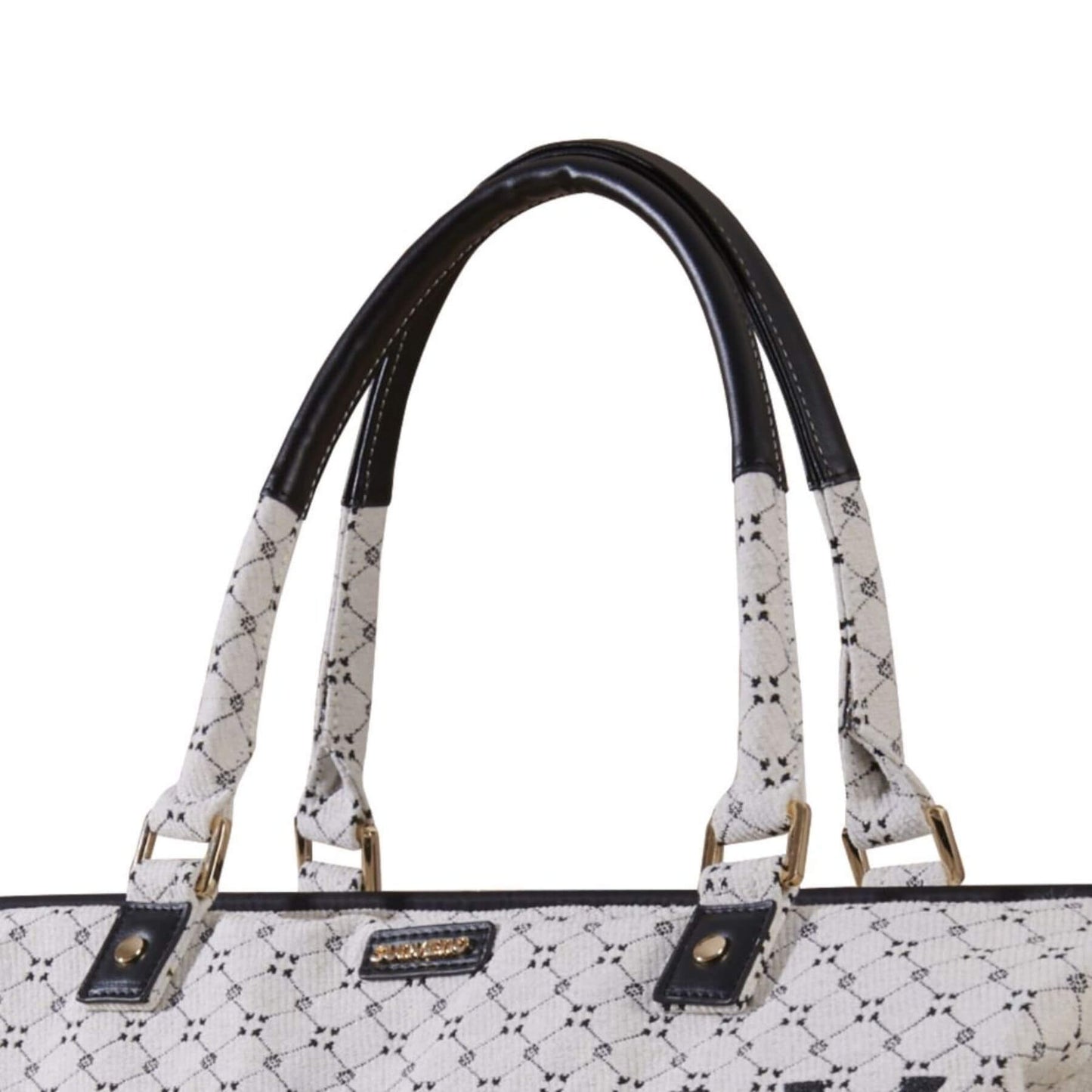 Close-up of Sunveno Weekender Mommy Bag Travel Duffle - White