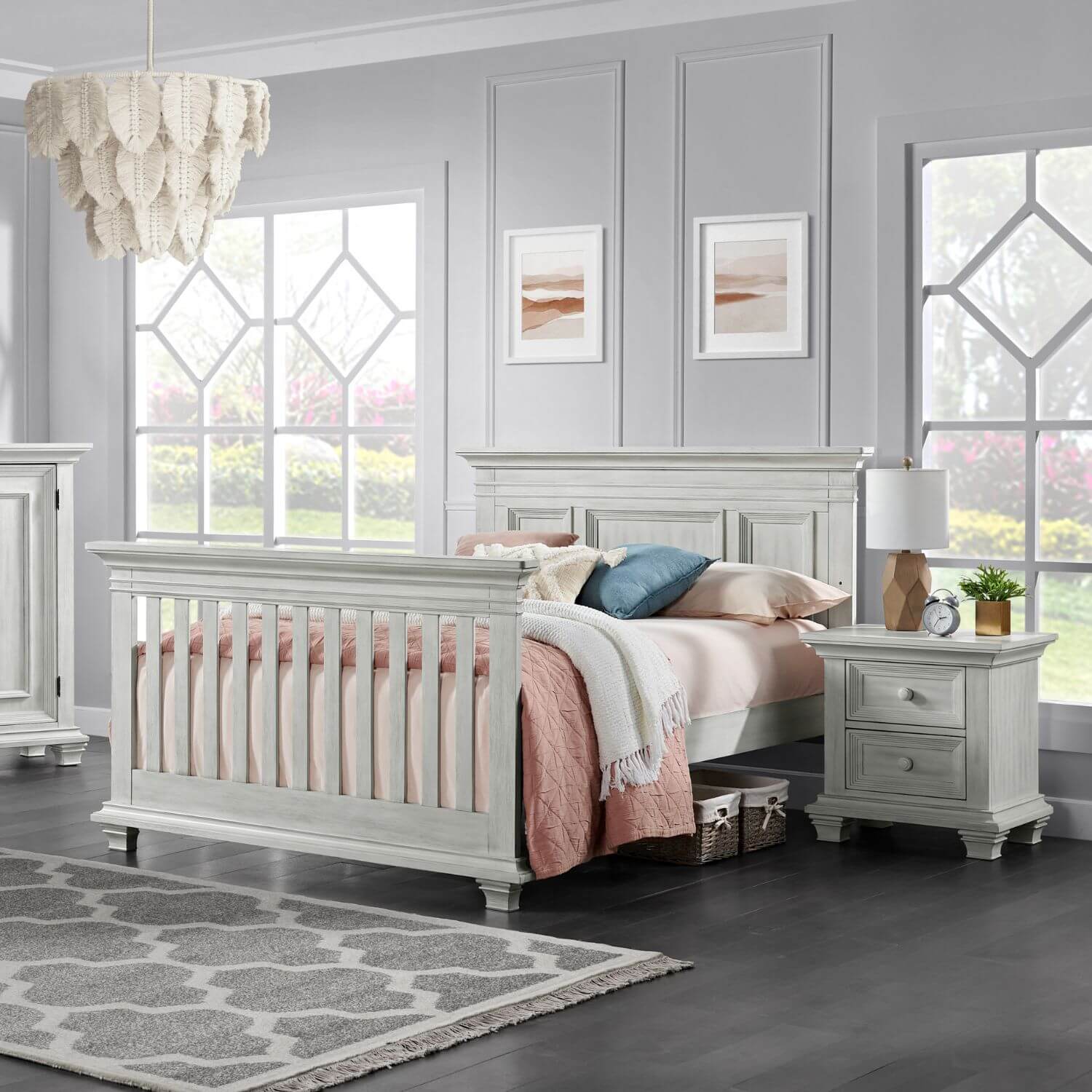 Oxford Baby Weston 4-in-1 Convertible Crib, Vintage White