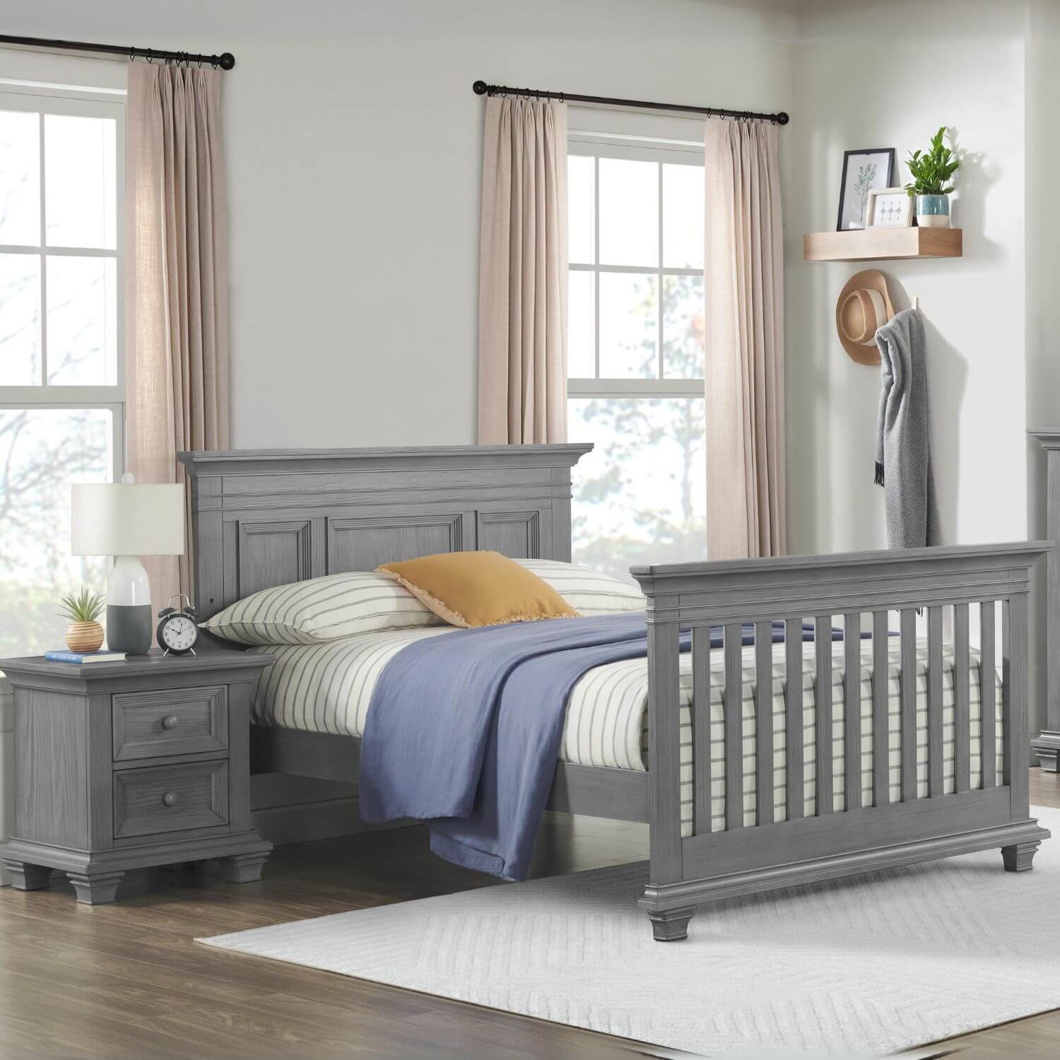 Oxford Baby Weston 4 In 1 Convertible Crib Dusk Gray