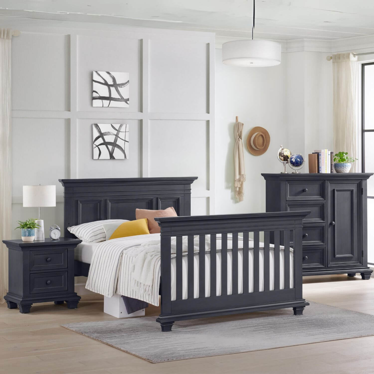 Oxford Baby Weston 4 In 1 Convertible Crib Midnight Slate