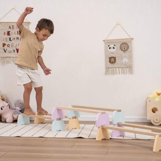 Wood and Hearts Balance Beam Set