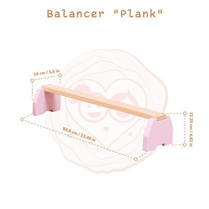 Wood and Hearts Balance Beam Plank