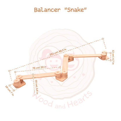 Wood and Hearts Balance Beam Zigzag