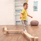 Boy Playing Wood and Hearts Balance Beam Zigzag