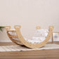 Wood and Hearts Climbing Arch Cushion attached to Climber