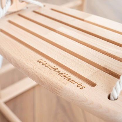 Detail of Wood and Hearts Climbing Playground