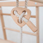 Detail of Wood and Hearts Climbing Playground