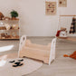 Wood and Hearts Kids Bookshelf in White & Natural Wood