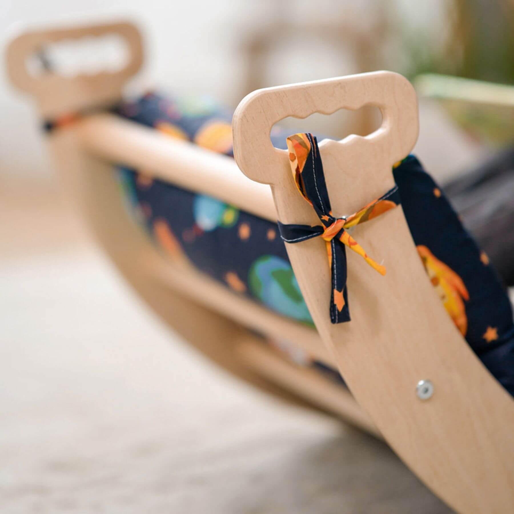 Detail of Wood and Hearts Large Climbing Arch + Pillow Open Space