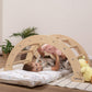 Boy Lying on Pillow Spring Hiking, Under Wood and Hearts Large Climbing Arch