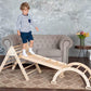 Boy Standing on Wood and Hearts Montessori Climbing Set of 3