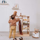Boy Hanging Cloth on Wood and Hearts Montessori Closet