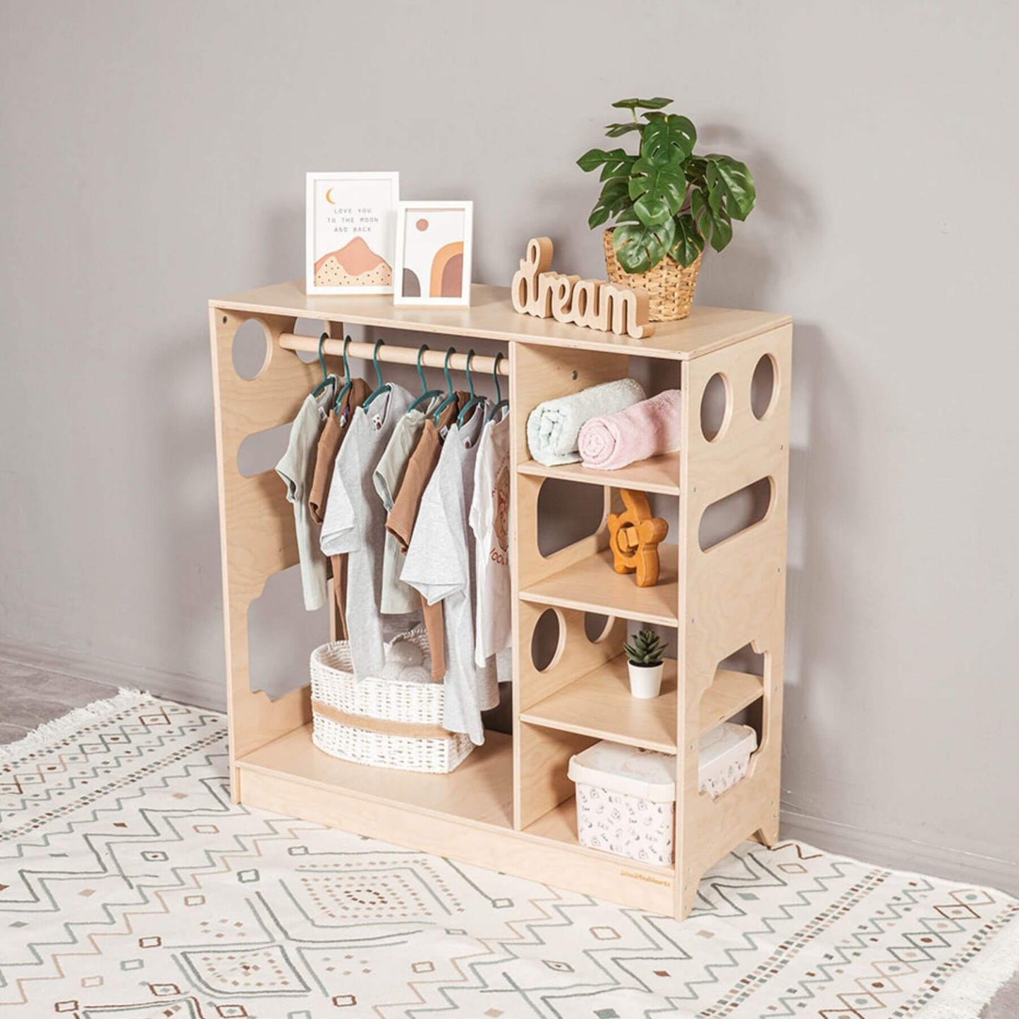 Wood and Hearts Montessori Closet