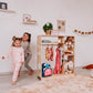 Kids Playing around Wood and Hearts Montessori Closet Champion Plus