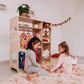 Kids Playing in front of Wood and Hearts Montessori Closet Champion Plus