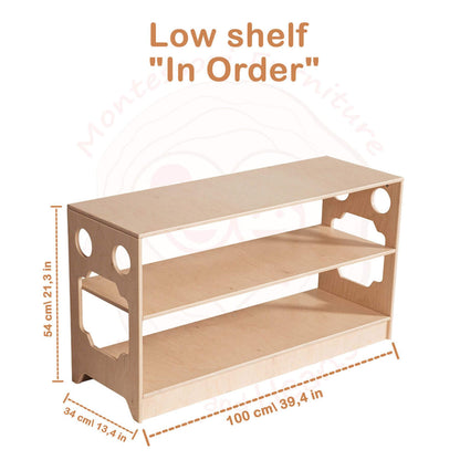 Wood and Hearts Montessori Shelf