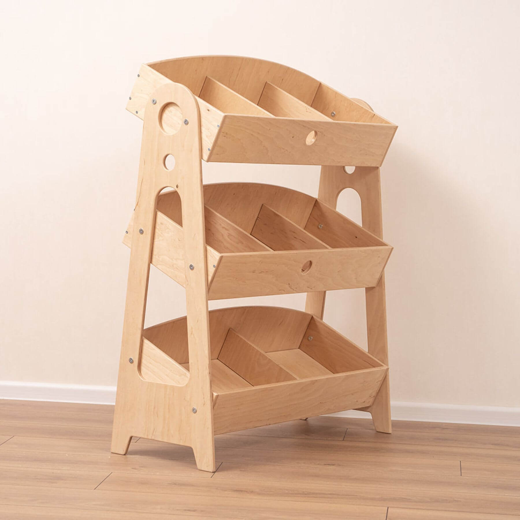 Wood and Hearts Toy Storage Organizer