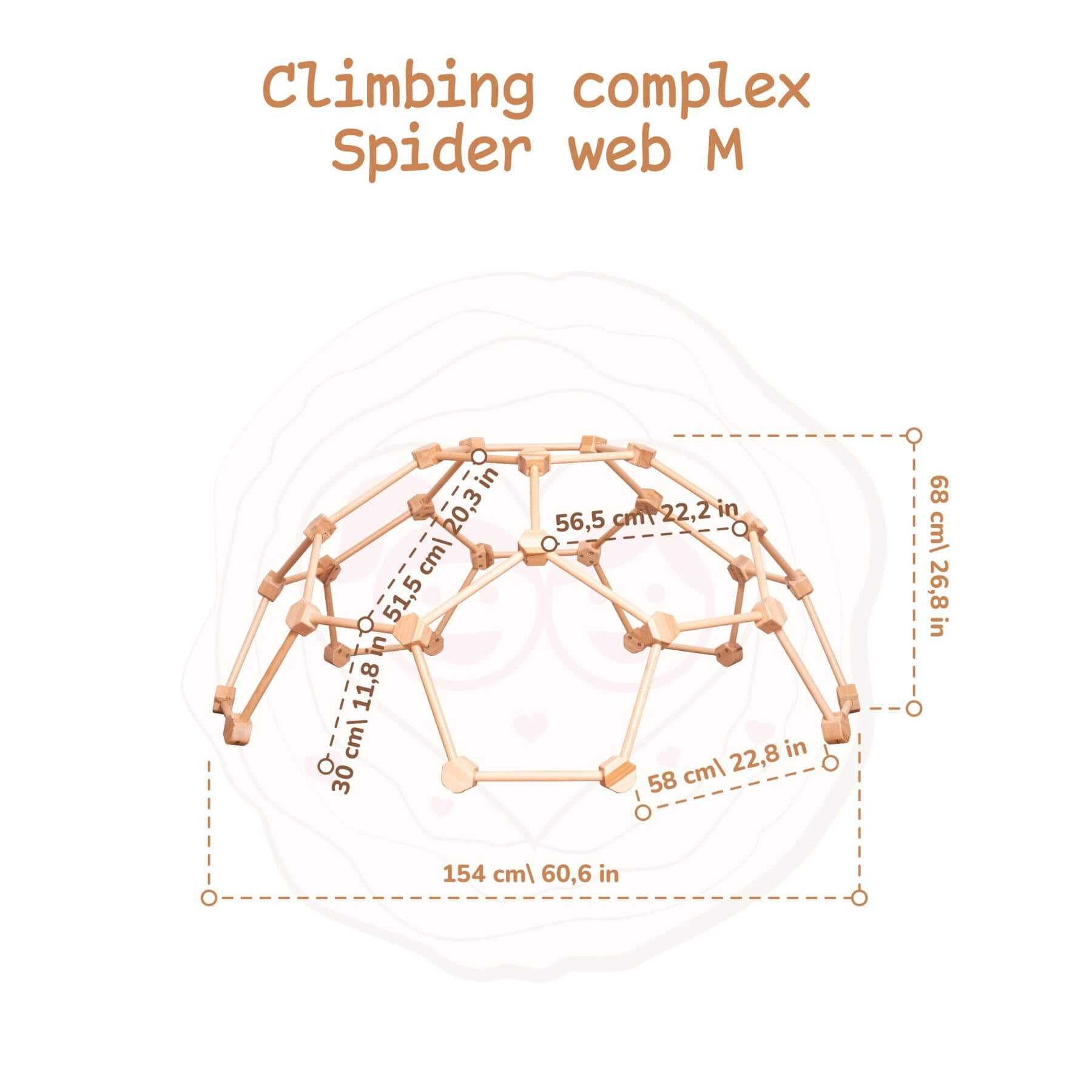 Wood and Hearts Wooden Climbing Dome M