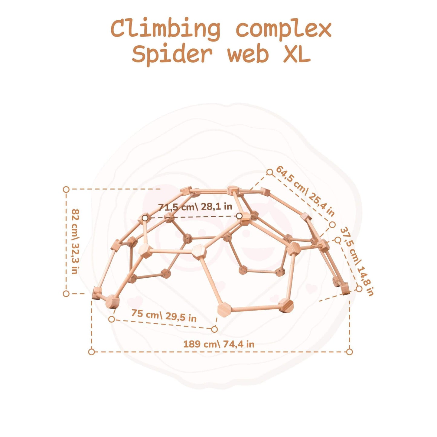 Wood and Hearts Wooden Climbing Dome XL