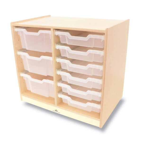 Whitney Brothers Clear Tray Double Column Storage Cabinet