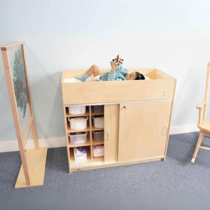 Whitney Brothers Ez Clean Birch Changing Cabinet With Trays - Lifestyle