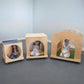 3 Kids Sitting in 3 Different Sizes of Whitney Brothers Large Cube Caddy