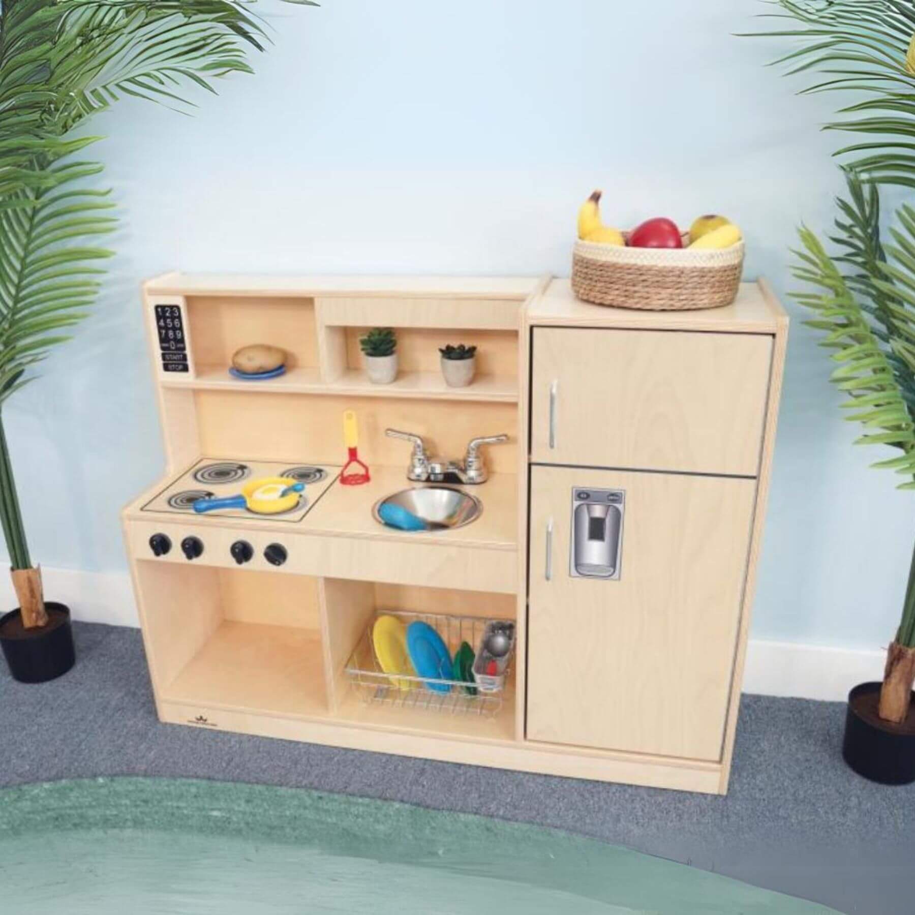 Whitney Brothers Let's Play Toddler Kitchen Combo Natural - Lifestyle