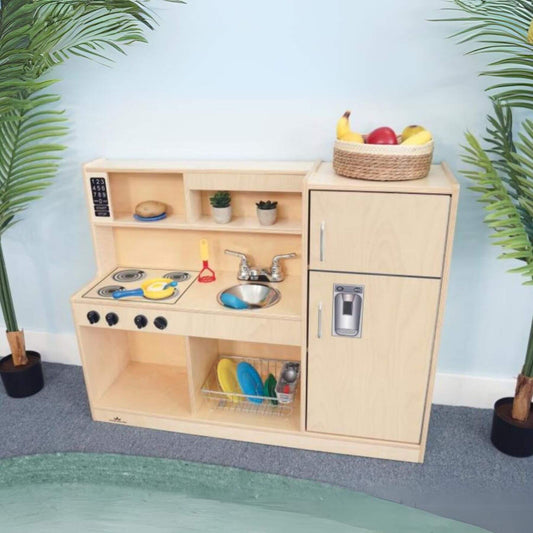 Whitney Brothers Let's Play Toddler Kitchen Combo Natural - Lifestyle