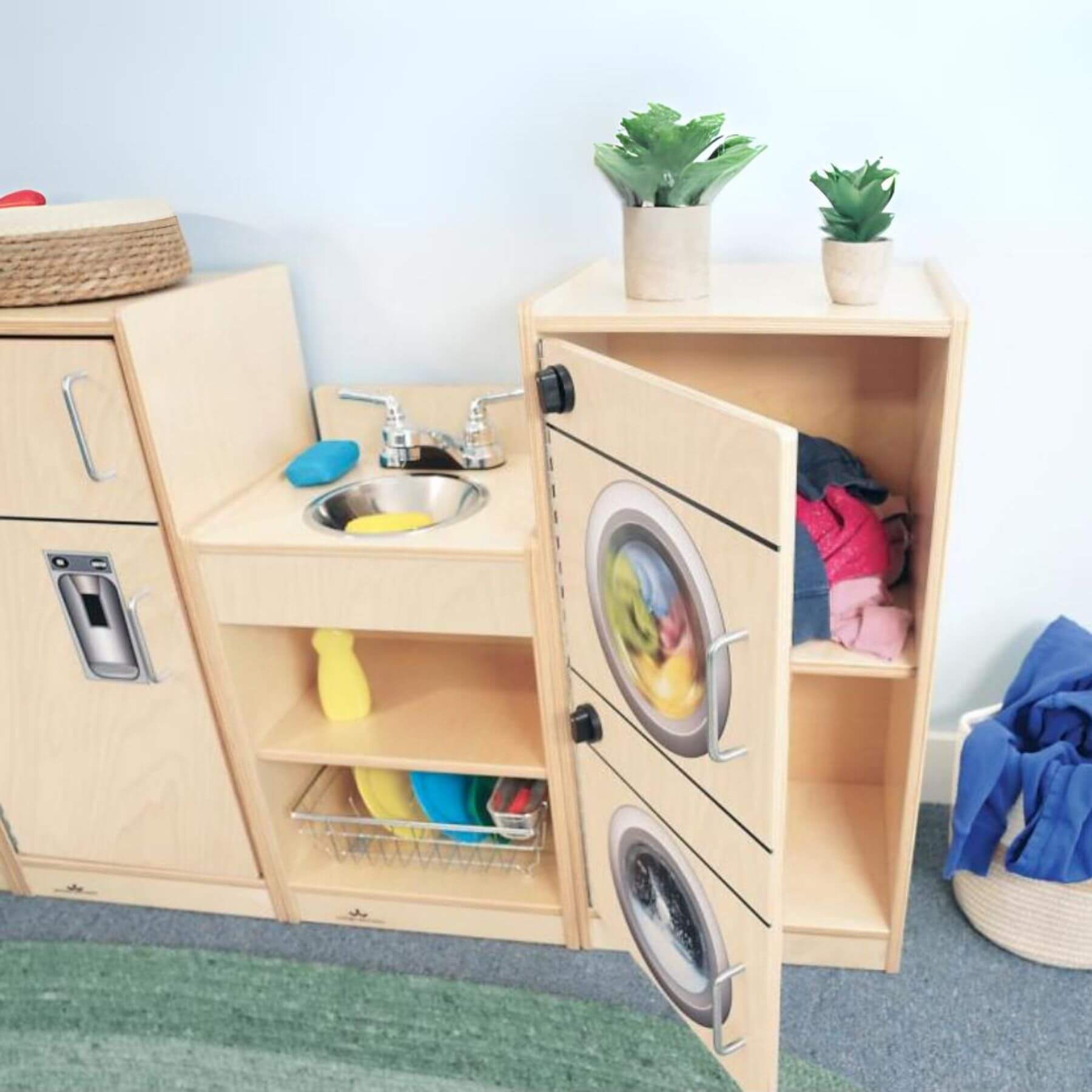 Whitney Brothers Let's Play Toddler Kitchen Ensemble Natural - Lifestyle